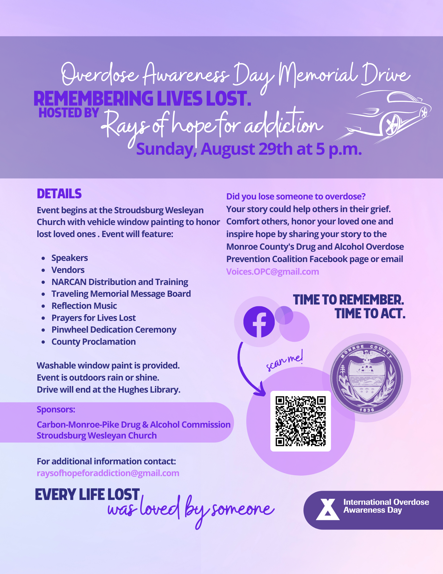 Overdose Awareness Day Memorial Drive